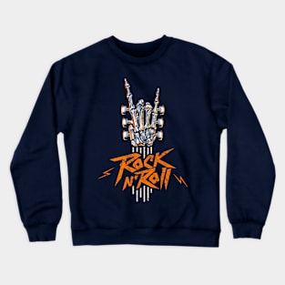 Guitar Neck Skeleton Hand Rock and Roll Guitar Pick Tee Merch Crewneck Sweatshirt